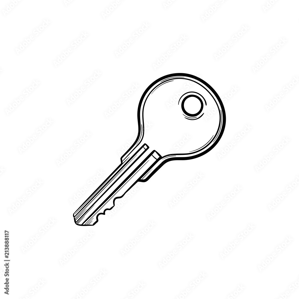 Key hand drawn outline doodle icon. Real estate, advertising, house, property, safety, privacy, access concept. Vector sketch illustration for print, web, mobile and infographics on white background. Key hand drawn outline doodle icon. Real estate, advertising, house, property, safety, privacy, access concept. Vector sketch illustration for print, web, mobile and infographics on white background.