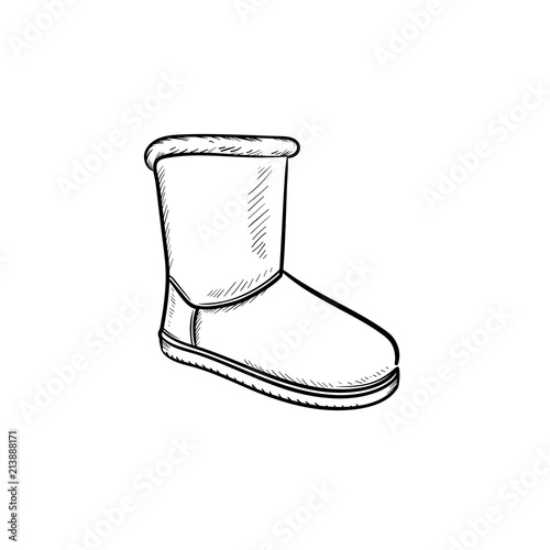 Winter soft boot hand drawn outline doodle icon