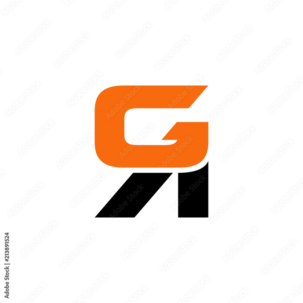 GR or RG initial letters, simple and bold orange G and black R (inverted)  letter creative logo. Stock Vector | Adobe Stock