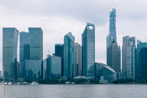 the bund skyline with shanghai world financial center,shanghai,china. © hallojulie