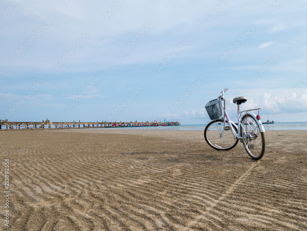 Fototapeta premium Bicycle beside the beach.