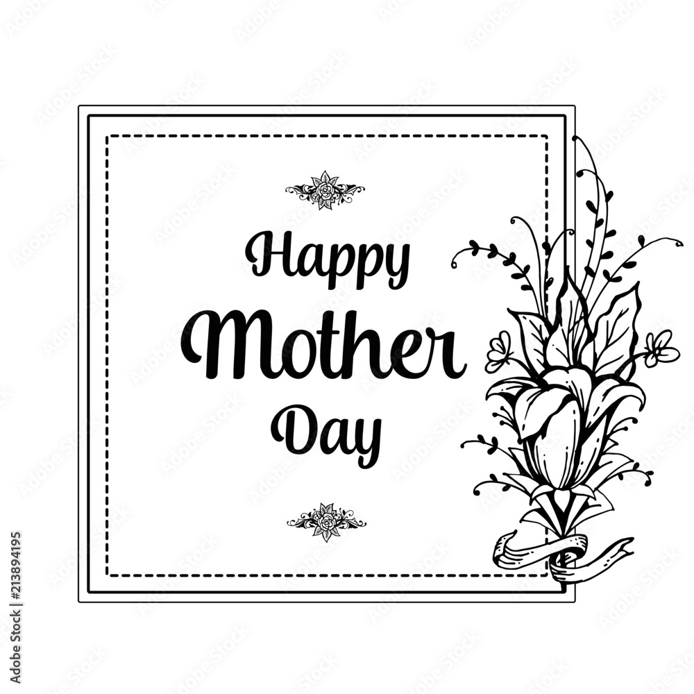Happy Mothers Day beautiful greeting card vector illustration Happy Mothers Day beautiful greeting card vector illustration