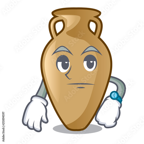 Waiting amphora mascot cartoon style