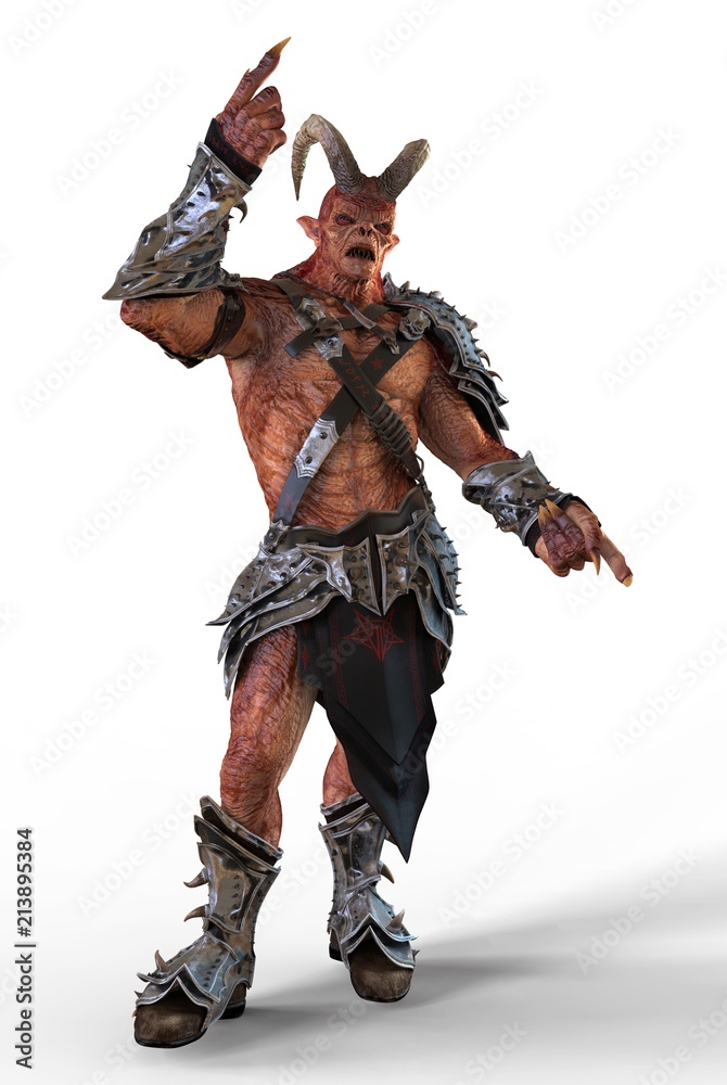 3D illustration demon monster isolated on white background 3D illustration demon monster isolated on white background