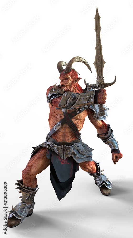 3D illustration demon monster isolated on white background 3D illustration demon monster isolated on white background
