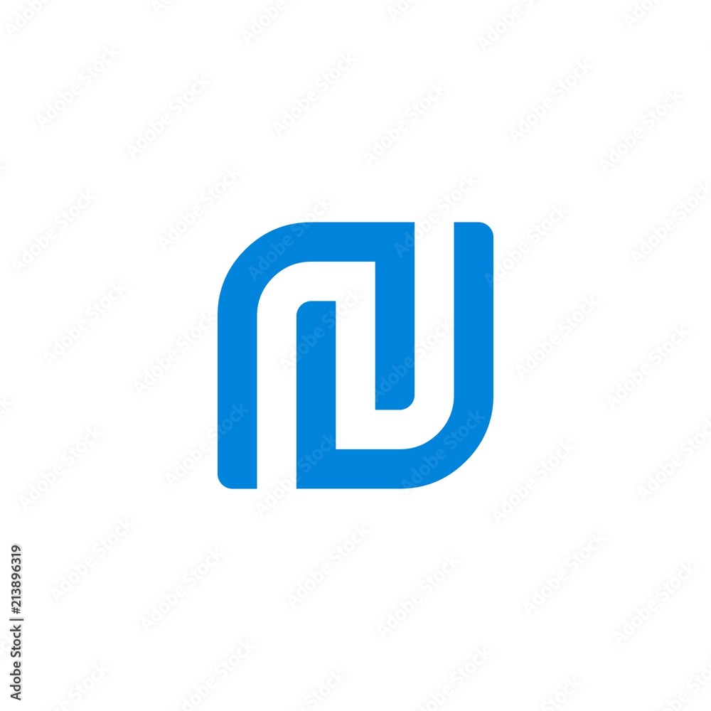 Two inverted lowercase R letter forming N letter in negative space. Two inverted lowercase R letter forming N letter in negative space.