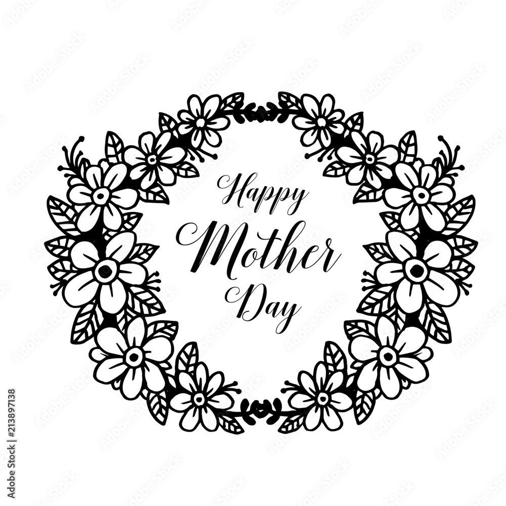 Mothers day greeting card, invitation vector illustration