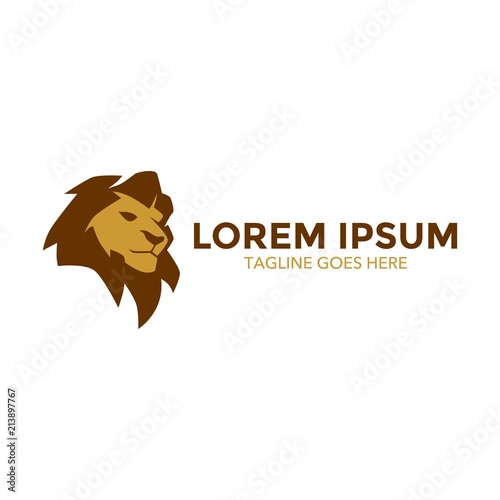 Fototapeta Naklejka Na Ścianę i Meble -  Unique lion logo mascot template. vector. editable. simple shape. minimalist color. memorable