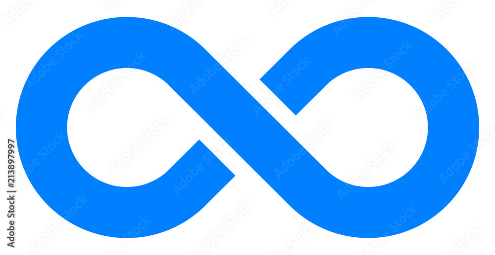 infinity symbol blue - simple with discontinuation - isolated - vector infinity symbol blue - simple with discontinuation - isolated - vector