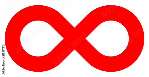 infinity symbol red - simple standard - isolated - vector