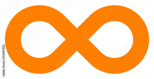 infinity symbol orange - simple standard - isolated - vector