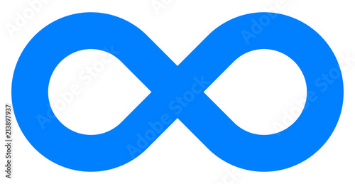 infinity symbol blue - simple standard - isolated - vector