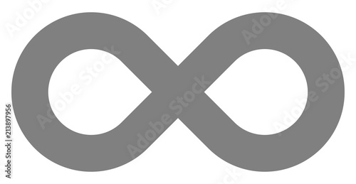 infinity symbol medium gray - simple standard - isolated - vector