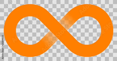 infinity symbol orange - simple with transparency eps 10 - isolated - vector