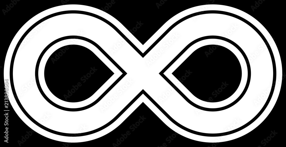 infinity symbol white - outlined - isolated - vector infinity symbol white - outlined - isolated - vector