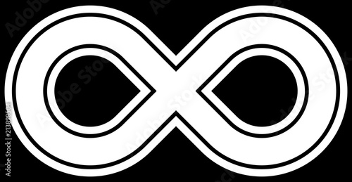 infinity symbol white - outlined - isolated - vector