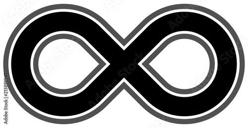 infinity symbol black - outlined - isolated - vector