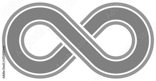 infinity symbol medium gray - outlined with discontinuation - isolated - vector