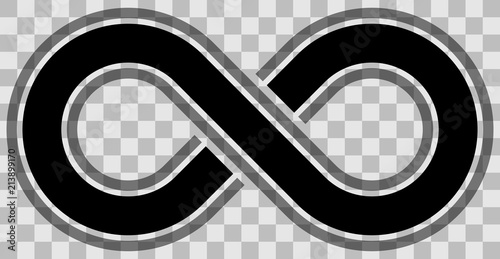 infinity symbol black - outlined with discontinuation and transparency eps 10 - isolated - vector