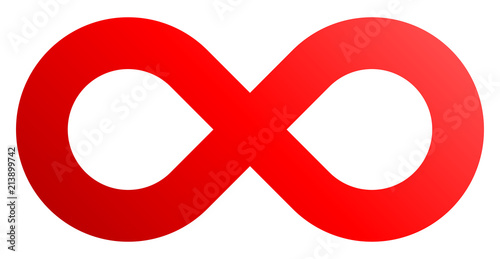 infinity symbol red - gradient standard - isolated - vector
