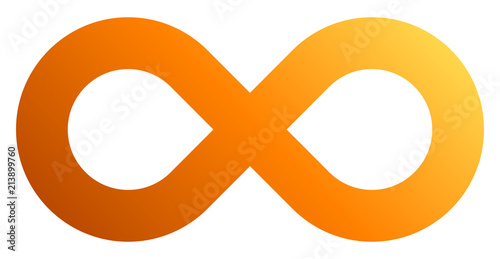infinity symbol orange - gradient standard - isolated - vector