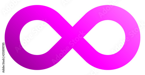 infinity symbol purple - gradient standard - isolated - vector