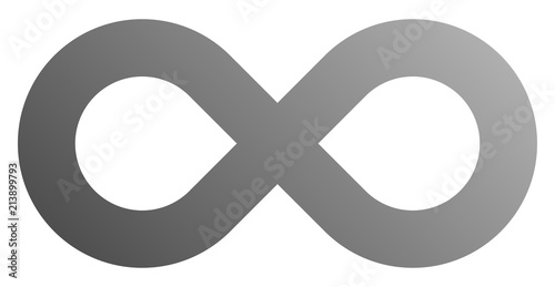 infinity symbol gray - gradient standard - isolated - vector
