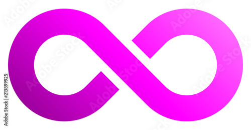 infinity symbol purple - gradient with discontinuation - isolated - vector