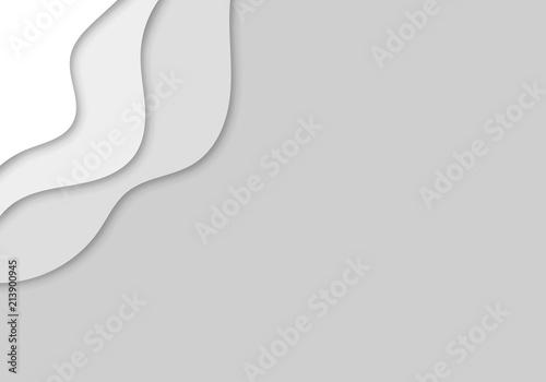 Modern paper cut art cartoon abstract waves background