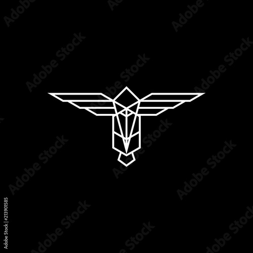 Traditional abstract and symmetric totem logo.