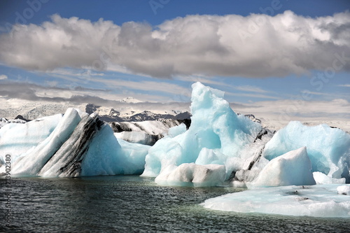 Icebergs formed as a result of sliding the glacier into a huge lake. Iceland. Jokulsarlon. © Oleksandr Umanskyi