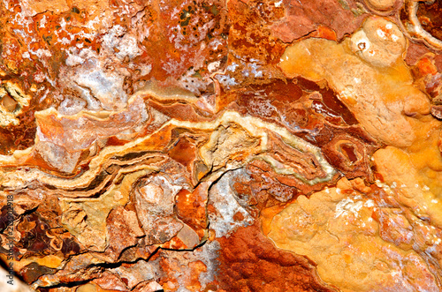 Canvas Print Travertine Abstract,  Closeup of rock deposit, Travertine Hot Springs, Bridgepor
