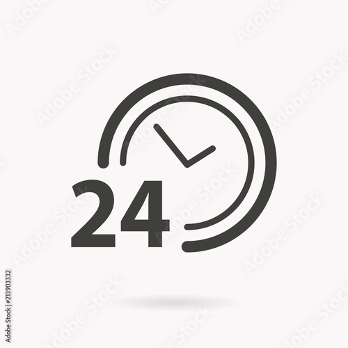24 hour service vector icon.