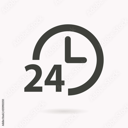 24 hour service vector icon.