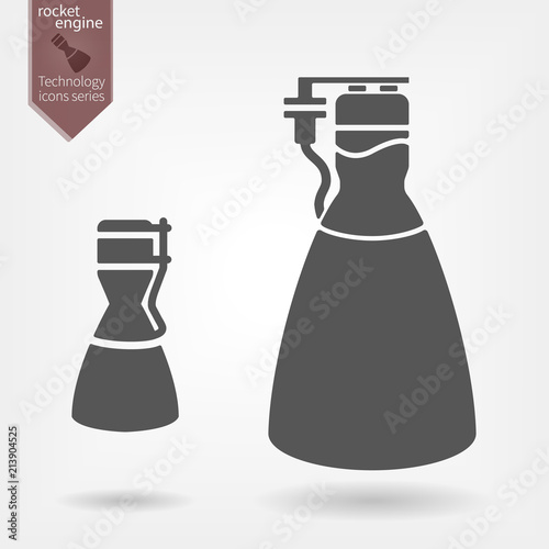 Rocket engine flat icon photo