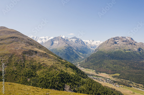 Pontresina, Val Bernina, Bernina, Piz Bernina, Val Roseg, Rosatschgruppe, Wanderweg, Oberengadin, Engadin, Alpen, Graubünden, Sommer, Schweiz