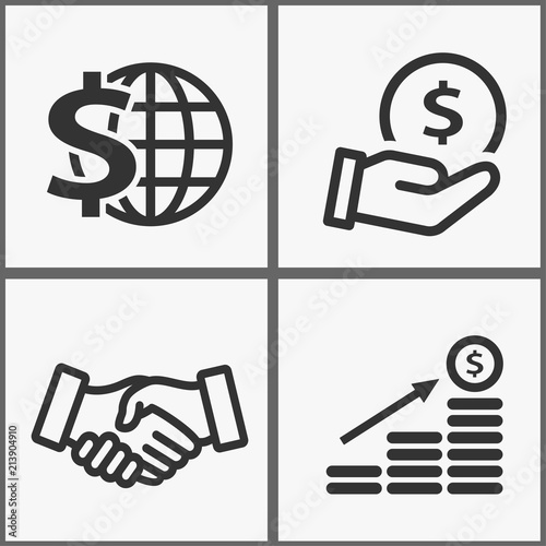 Vector investments money icons.