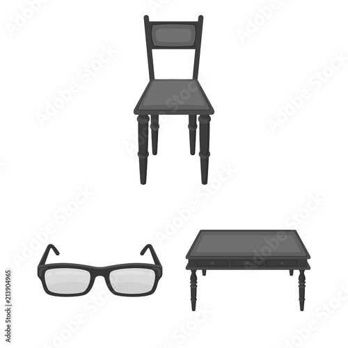 Library and bookstore monochrome icons in set collection for design. Books and furnishings vector symbol stock web illustration.