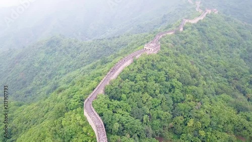 View of the great wall from the sky
