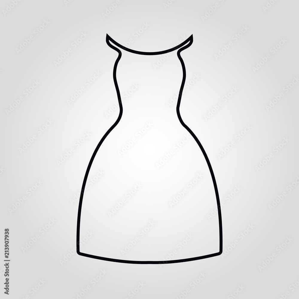Dress isolated flat linear vector icon Dress isolated flat linear vector icon