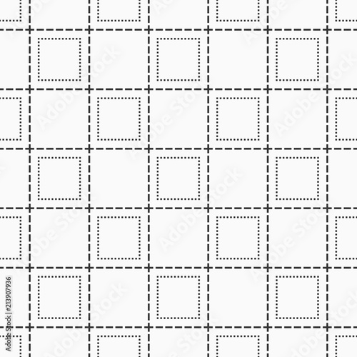 Abstract seamless pattern of dotted squares.