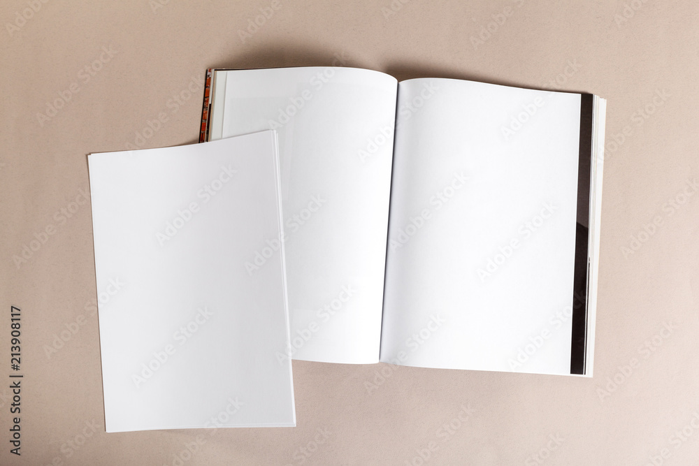 Blank paper pieces for mock up on a beige background Blank paper pieces for mock up on a beige background