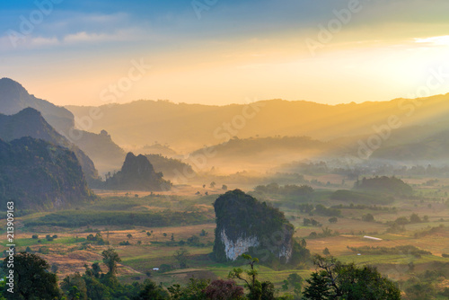 Landscape of Phu Lanka mountain forest park in Phayao province Thailand photo