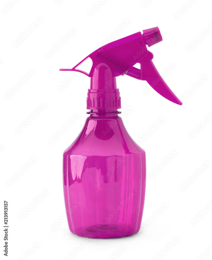 Lilas Plastic bottle can Spray Pistol. Object isolated on white background Lilas Plastic bottle can Spray Pistol. Object isolated on white background