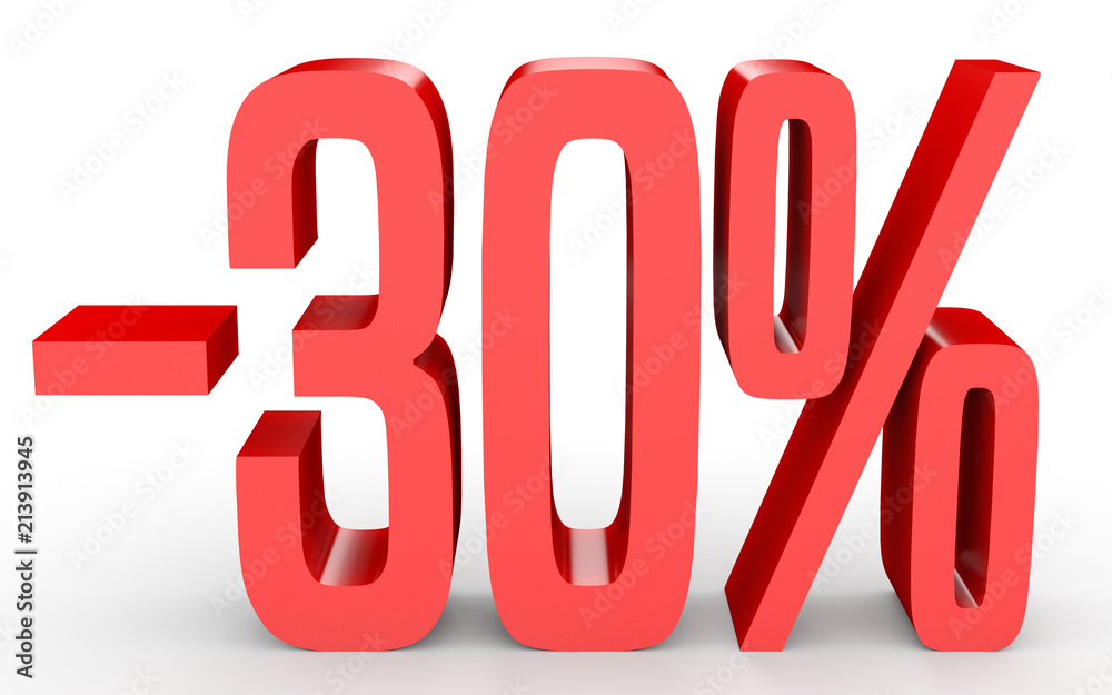 Minus thirty percent. Discount 30 %. Minus thirty percent. Discount 30 %.