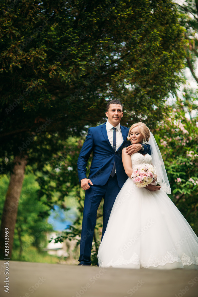 Fantastic wedding couple show their love