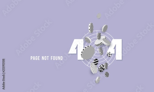 404 page not found Concept of computer error 3D rendering Vector illustration