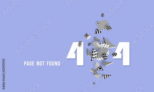 404 page not found Concept of computer error 3D rendering Vector illustration
