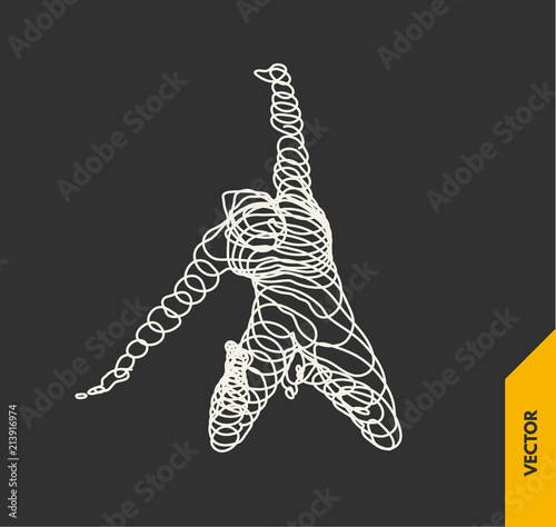 Gymnast. 3d human body model. Gymnastics activities for icon health and fitness community. Vector illustration.