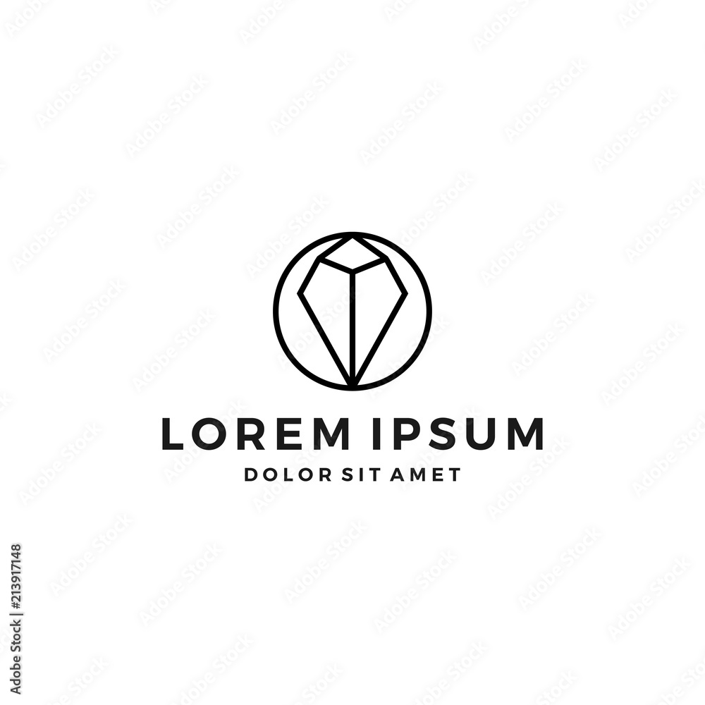 stone gems gem logo line art crystal outline monoline